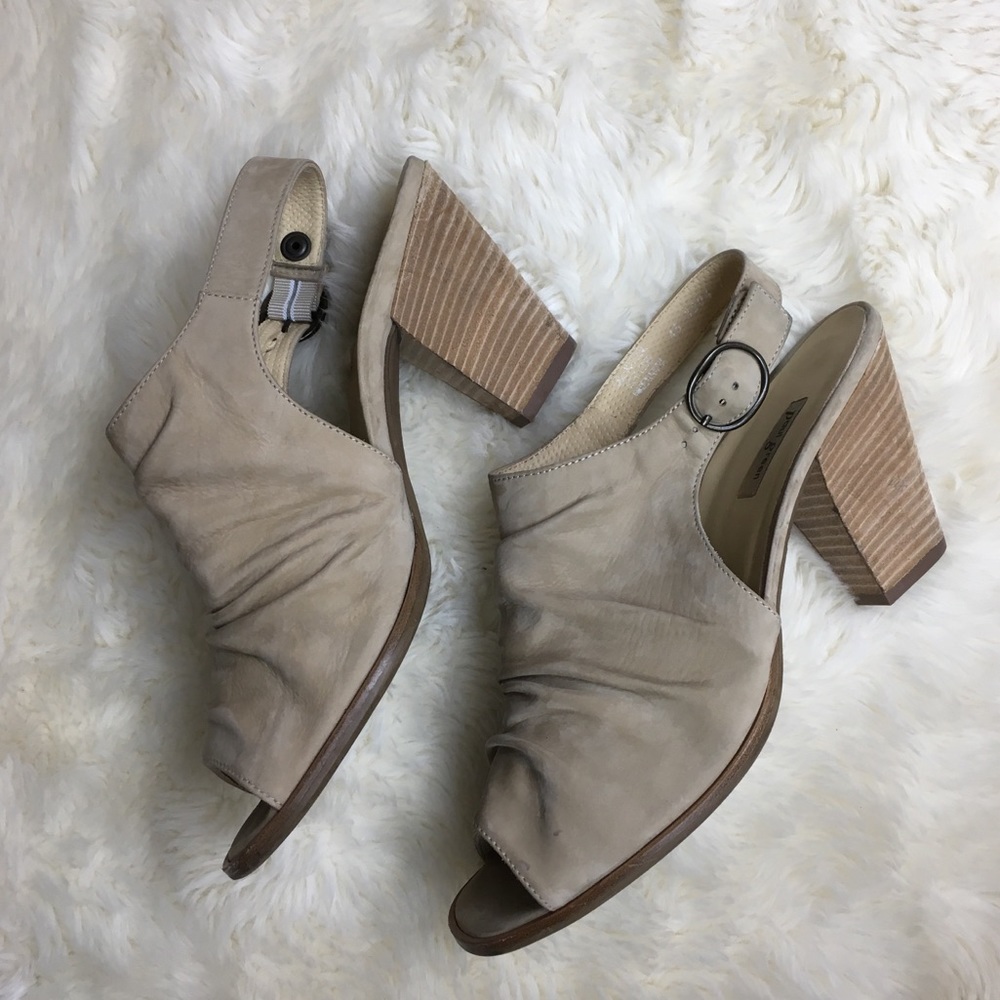 Paul Green Cream Nubbuck Leather Sandal